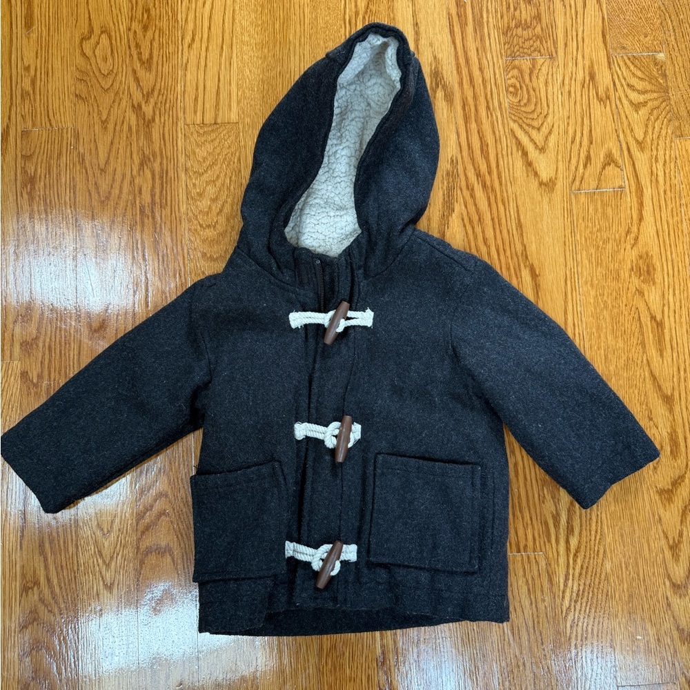 Kids Black Toggle Coat (12-18 months, like new)